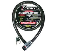Trimax Trimaflex TQ2572 - Lucchetto con Cavo Integrato con Chiave, 1,8 m x 25 mm, Colore: Nero
