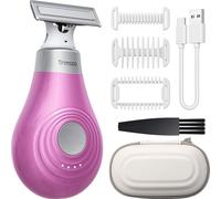 Trimcoo 2026 Nuovo Rasoio Elettrico Donna per Zona Bikini - Rifinitore Intimo Portatile e Senza Dolore, Mini Depilatore Viso e Corpo, Ricarica USB-C, Testina Wet & Dry Sostituibile, rosa