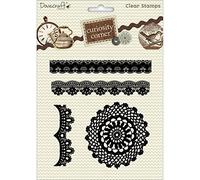 Trimcraft Rubber Curiosity Corner A5 Clear Stamps-Lace And Doily