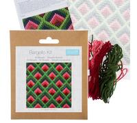 Trimits Bargello Stitch Kit - Geo Design su tela stampata prestampata (20,3 x 20,3 cm) con filato, ago, tabella codificata a colori e istruzioni (lingua italiana non garantita). Un design decorativo