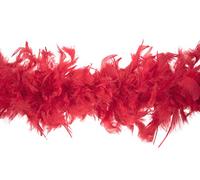 Trimits marabù Marabou-Costume da Boa con Piume per Feste, Festival, Orgoglio, Addio al Celibato, Halloween, Natale, Cotone, Rosso, 1.8m x 12cm