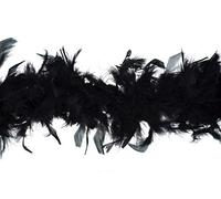 Trimits Boa di Piume Marabù 1,8m x 12cm - Sciarpa di Piume per Carnevale, Feste, Vacanze, Festival, Pride, Addio al Nubilato, Addio al Celibato, Halloween, Albero di Natale - Nero