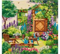 Trimits Contato Punto Croce Kit extra Large: Paese Giardino, 50x50cm