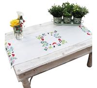 Trimits Kit da ricamo, runner da tavola, include tessuto stampato, fili, ago e istruzioni, 40 x 100 cm, funghi velenosi