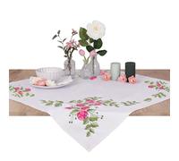 Trimits Kit da ricamo - tovaglia - include tessuto stampato, fili, ago e istruzioni, 80 x 80 cm, bacche floreali