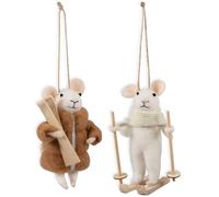 Trimits Kit fai da te per realizzare un topo festivo, set per infeltrimento ad ago con istruzioni e feltro di lana - decorazioni natalizie, decorazioni albero di natale, palline, regali fatti in casa