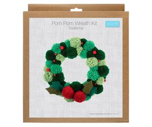 Trimits Kit Ghirlanda Natalizia Con Pon Pon - Verde Decorazione Festiva GCK207