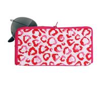 Trimits Kit per cucire i tuoi occhiali - mezza cucitura, tappezzeria, include custodia prestampata, cerniera, fili, ago e istruzioni (lingua italiana non garantita), motivo leopardato