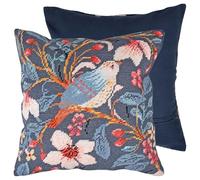 Trimits Kit per cuscino a punto croce, cuscino posteriore incluso, tela prestampata, filo e ago inclusi 40 x 40 cm, uccello magnolia