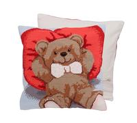 Trimits Kit per cuscino a punto croce, retro incluso, tela prestampata, filato e ago, 40 x 40 cm, Ted