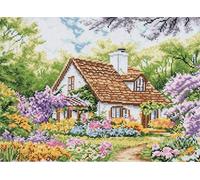 Trimits Kit per punto croce grande, ricamo a punto croce, per adulti, principianti, bambini, regali di Natale (cornice non inclusa), 11 pezzi, casa