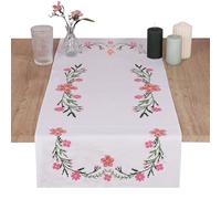 Trimits Kit per punto croce, runner da tavola, include tessuto stampato, fili, ago e istruzioni, 40 x 100 cm, margherite