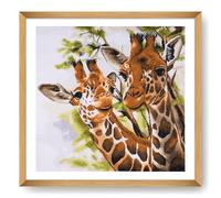 Trimits Kit per punto croce stampato, per adulti, principianti, bambini, Natale, decorazione da parete, giraffe
