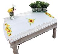 Trimits Kit per punto croce stampato, runner da tavola, con tessuto stampato, fili, ago e istruzioni, 40 x 100 cm, girasoli