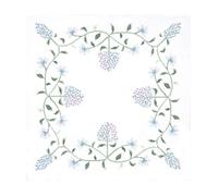 Trimits Kit per punto croce - Tovaglia - Include tessuto stampato, fili, ago e istruzioni, 80 x 80 cm, ortensia floreale