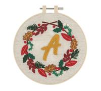 Trimits Punzone Ago Kit Ð Floss E Cerchio: Natale Monogramma Corona, 15.2cm Dia