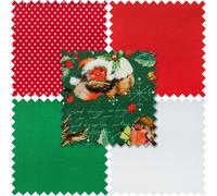 Trimits Tessuto: Fat Quarters: Robin Verdi: Confezione Di 5 - 100% Cotone