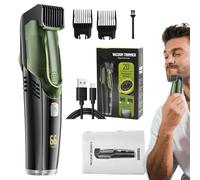 Trimmer Barba Sottovuoto Per Uomo Trimmer Barba Elettrico | Trimmer Baffi Impermeabile IPX6 Con 2 Pettini | Trimmer Ricaricabile, Rasoio Portatile Per Governare I Setole