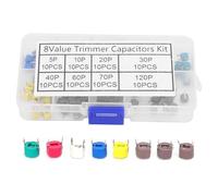 Trimmer Capacitor 6mm, Adjustable Electronic Capacitor Kit with 80pcs 5p-120p Values, High - Voltage Humidity - Resistant Capacitors for Electronics Repair and Hobbyist Projects