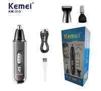 Trimmer elettrico professionale di alta qualità per orecchie e naso, Kemei Km-313 tre in uno per basette, rifinitura delle sopracciglia e rifinitura del naso, dispositivo per la rasatura del naso ABS