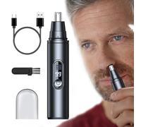 Trimmer per capelli naso: dispositivo di toilette ricaricabile USB con display digitale | Taglierina tascabile lavabile per uomo, strumento di cura del viso compatto per la camera da letto via