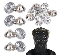 Trimming Shop 10 bottoni rotondi in cristallo trasparente con taglio a diamante, 30 mm, con anello per cucito, trapuntatura di divani, testiere, artigianato fai da te, decorazioni per mobili da letto