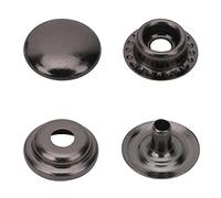 Trimming Shop 10 x 12mm Grande Bottoni a Pressione 4 Parte Gunmetal Nero - Pistola Metallo, 10pcs