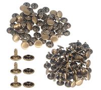 Trimming Shop 100 Set Pelle Rivetti, 6mm Doppio Cappello Rivetti Tubolare Borchie in Metallo per Fai da Te Leathercrafts, Borsetta, Cinture, Borsette, Borse, Scarpe, Riparazione Abbigliamento, Bronzo
