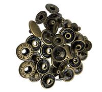 Trimming Shop 15 mm S Molla Pressa Borchie 4 Parti, Durevole e Leggera, Bottoni a pressione in Metallo per Giacche, Fai da Te, Cuoio, Vestiti da Cucire Borse, Bronzo, 50pcs