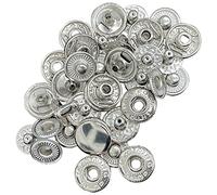 Trimming Shop 15 mm S Molla Pressa Borchie 4 Parti, Durevole e Leggera, Bottoni a pressione in Metallo per Giacche, Cuoieria fai da te, Abbigliamento da Cucito, Borse, Argento, 10pcs