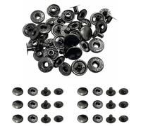 Trimming Shop 17 mm S Spring Press Studs 4 parti, resistenti e leggeri, bottoni a pressione in metallo per giacche, fai da te, abbigliamento da cucito, borse, nero canna di fucile, 10 pezzi