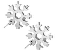 Trimming Shop 18 in 1 argento fiocco di neve multi-strumento con portachiavi, cacciavite piatto e Phillips, chiave a brugola, apribottiglie, foro chiave, gadget da viaggio campeggio avventura