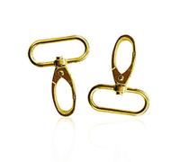 Trimming Shop 25mm Borsa Gancio Oro Fibbia Trigger Scatto Ganci per Cinghie, Zaino, Elementi di Fissaggio Cinturino, Cucciolo Collari E Borsa Accessori, Durevole, Leggero - Dorato, 2pcs