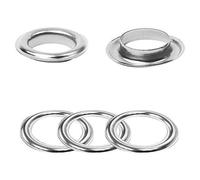 Trimming Shop 30mm Occhielli Anelli con Rondelle, Passacavo Occhielli per Tela Cerata, Pelle Artigianato, Riparazione, Rotondo Tenda con Anelli per Fai da Te, Tela Holding, Vinile Banner,Argento,50pcs