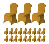 Trimming Shop 50 fodere per sedia da sala da pranzo estensibili in spandex, sfoderabili, lavabili, elastici, lavabili ed elastici, colore: oro chiaro
