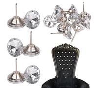 Trimming Shop 50 puntine decorative da 18 mm con cristalli trasparenti tagliati a diamante, per tappezzeria, per divano, testiera, artigianato fai da te, decorazioni per mobili da letto