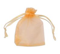 Trimming Shop 50 sacchetti in organza dorati da 7 x 9 cm con cordoncino trasparente per bomboniere di nozze, gioielli, feste e anniversari Mini sacchetti in organza per piccoli regali