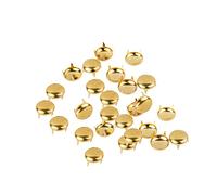 Trimming Shop 9mm Oro Cupola Borchie, Rotondo Cupola Testa Spike Punk Borchie Pelle Rivetti per Decorazione Borsette, Borsetta, Pelle Giacca, Abbigliamento Decorazione, Fai da Te Artigianato, 50pcs