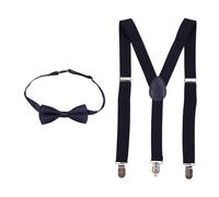 Trimming Shop Bambini Bretelle Fiocco Cravatta Set, per Regolabile Completamente Elasticizzato Clip - su Forma a Y Reggicalze con Cravatta, Abbigliamento Accessorio e Bambine, 25mm Largo