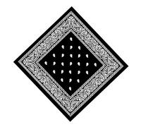 Trimming Shop Bandana unisex in cotone, fascia larga, fazzoletto multifunzione per braccialetto, copricapo, rave, equitazione, escursionismo, ciclismo, attività all'aperto, 54 cm, Nero , 54