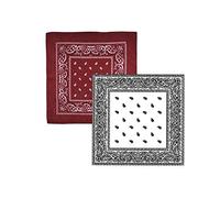 Trimming Shop - Bandana unisex in cotone, per la testa, leggera, traspirante e resistente, per copricapo, cintura, corse, equitazione, all'aperto, feste, 54 cm, Vino, Bianco, 54 cm
