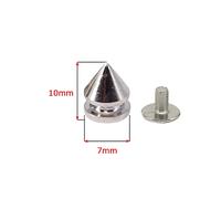 Trimming Shop Borchie a Punta Con Vite In Metallo Argento 7x10-40mm 10-50pz