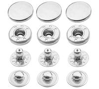 Trimming Shop, Bottoni a Pressione a Molla a S, 20 mm, 4 Pezzi, Resistenti e Leggeri, Chiusura a Scatto in Metallo per Fai da Te, in Pelle, Giacche, Borse, Argento, 10 Pezzi