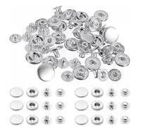 Trimming Shop Bottoni a pressione a molla da 10 mm, 4 pezzi, resistenti e leggeri, in metallo per lavori fai da te, riparazione abbigliamento, borsa, argento, 10 pezzi