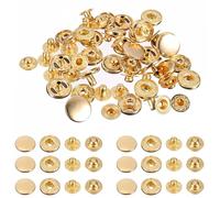 Trimming Shop Bottoni a pressione a molla da 10 mm, 4 pezzi, resistenti e leggeri, in metallo per lavori fai da te, riparazione abbigliamento, borsa, oro, 10 pezzi