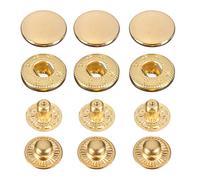 Trimming Shop Bottoni a pressione a molla da 15 mm con bottoni a pressione in metallo senza cuciture, resistenti e leggeri, per lavori in pelle, abbigliamento, giacca, borsa, oro, 50 pezzi
