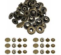 Trimming Shop Bottoni a pressione a molla da 20 mm, 4 parti, resistenti e leggeri, bottoni a pressione in metallo per giacche, artigianato fai da te, abbigliamento da cucito, borse, bronzo, 10 pezzi