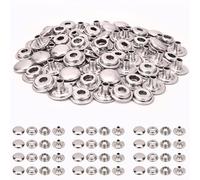 Trimming Shop, Bottoni a pressione da 10 mm, 4 pezzi, resistenti e leggeri, senza cuciture, bottoni automatici in metallo per lavori in pelle fai da te, giacche, riparazione di vestiti, borse, argento