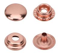 Trimming Shop Bottoni a pressione da 10 mm, in 4 parti, resistenti e leggeri, bottoni in metallo senza cucire, per fai da te, giacche, riparazioni, borse, oro rosa, 50 pezzi