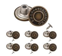 Trimming Shop Bottoni per jeans con rivetti a pressione in ottone da 25 mm con perno posteriore in alluminio per riparazione di abbigliamento, jeans, denim, gonne, giacche (bronzo, 10 pezzi)